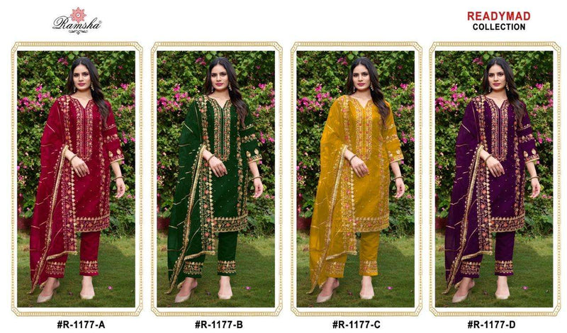 Ramsha R 1177 Organza Embroidery Designer Pakistani Pret Kurti Set