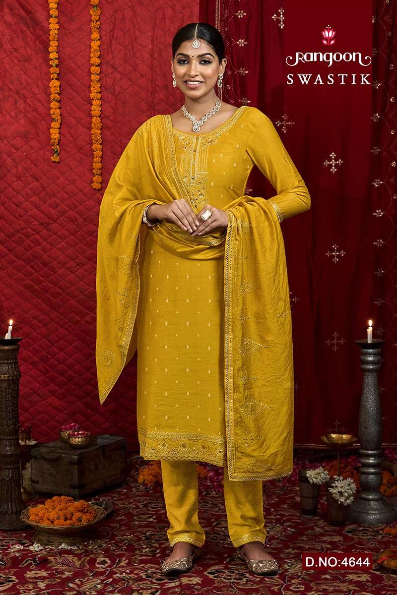 Rangoon Swastik Viscose With Embroidery Work Salwar Kameez