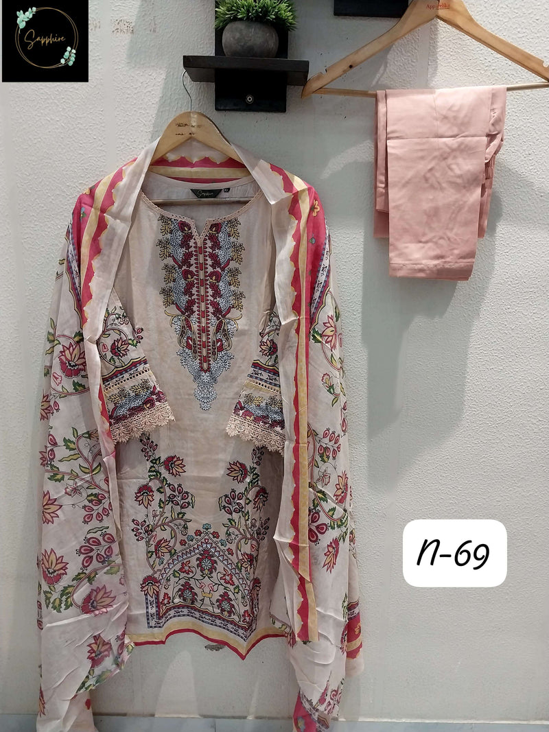 Sapphire Agha Noorain N 69 Lawn Cotton Pret Kurti Set