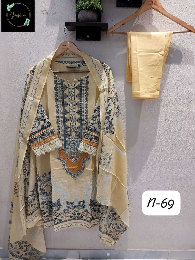 Sapphire Agha Noorain N 69 Lawn Cotton Pret Kurti Set
