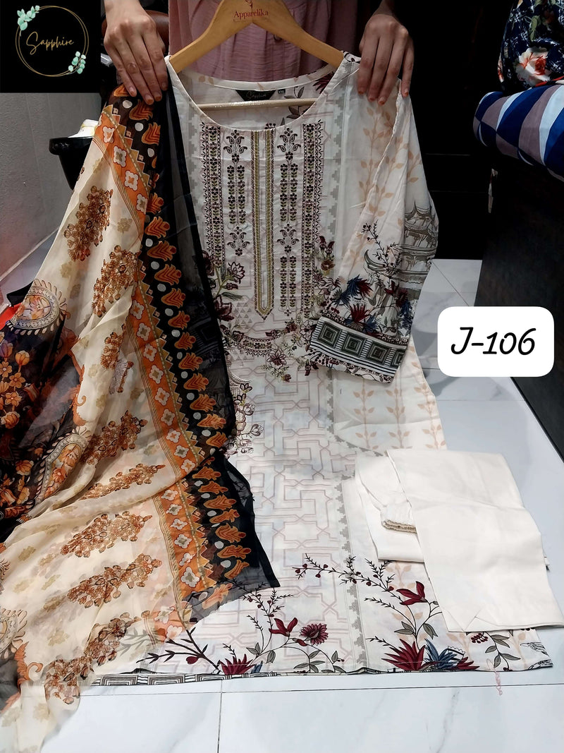 Sapphire Jazmin Vol J 106 Lawn Cotton Pret Kurti Set