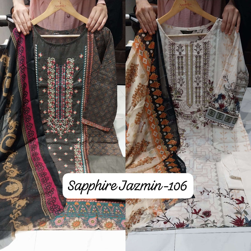 Sapphire Jazmin Vol J 106 Lawn Cotton Pret Kurti Set