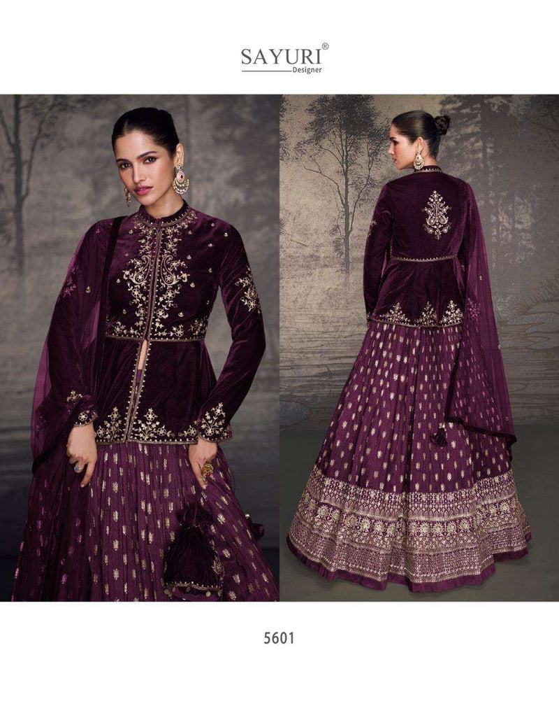 Sayuri Designer Glam Velvet Party Wear Top Skirt Dupatta Set