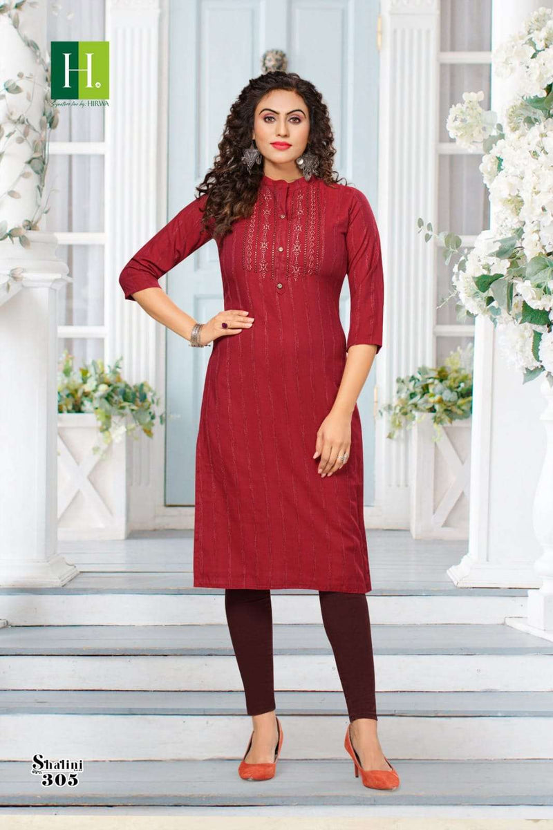 Hirwa Shalini Vol 3 Rayon With Embroidery Straight Kurtis Collection