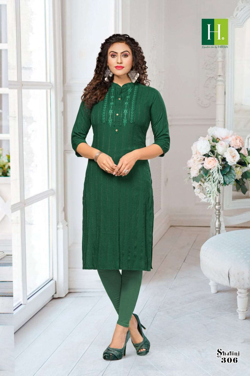 Hirwa Shalini Vol 3 Rayon With Embroidery Straight Kurtis Collection