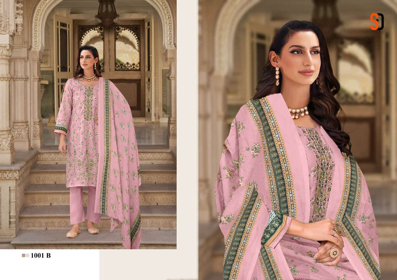 Shraddha Designer Bin Saeed Colour Collection Cotton Self Embroidery Patch Work Designer Salwar Suit