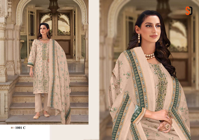 Shraddha Designer Bin Saeed Colour Collection Cotton Self Embroidery Patch Work Designer Salwar Suit
