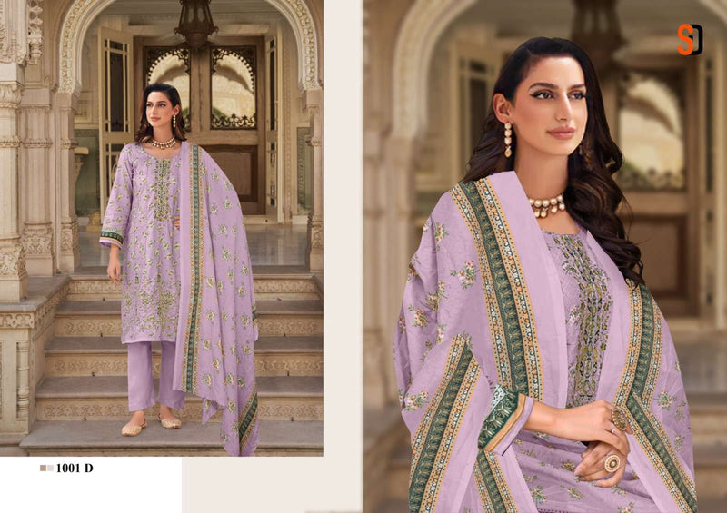 Shraddha Designer Bin Saeed Colour Collection Cotton Self Embroidery Patch Work Designer Salwar Suit