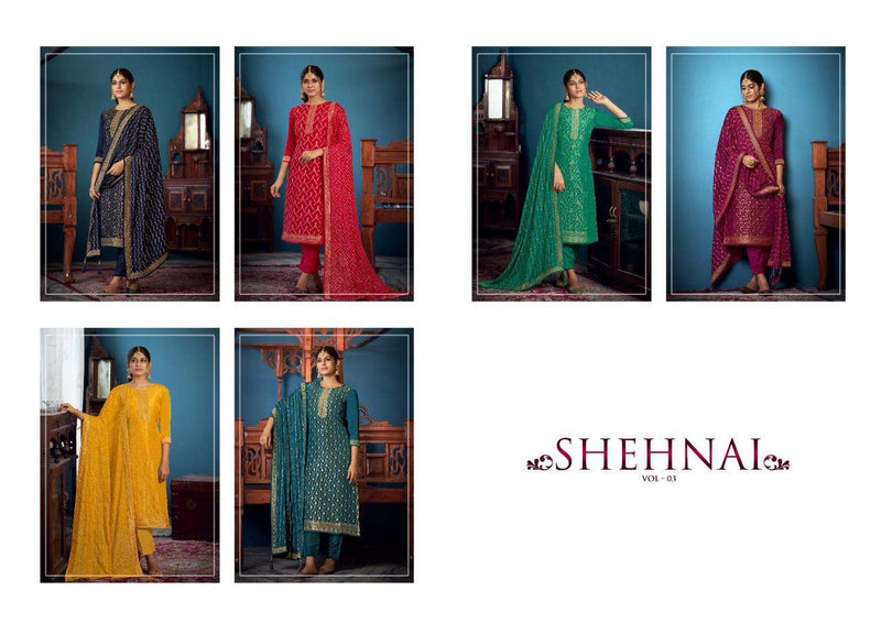 Sargam Groups Shehnai Vol 3 Viscose Dola Jacquard With Work Salwar Kameez