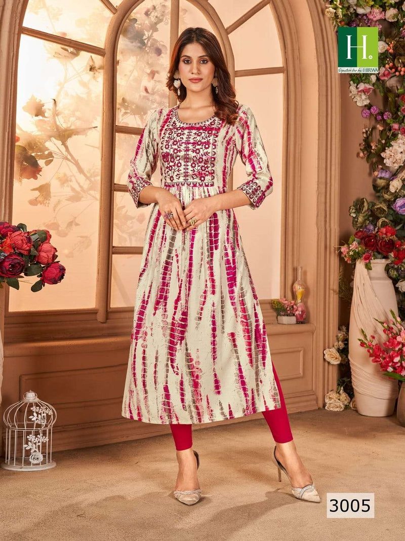 Shibori Vol 3 By Hirwa Festive Wear Fancy Nayra Cut Kurtis