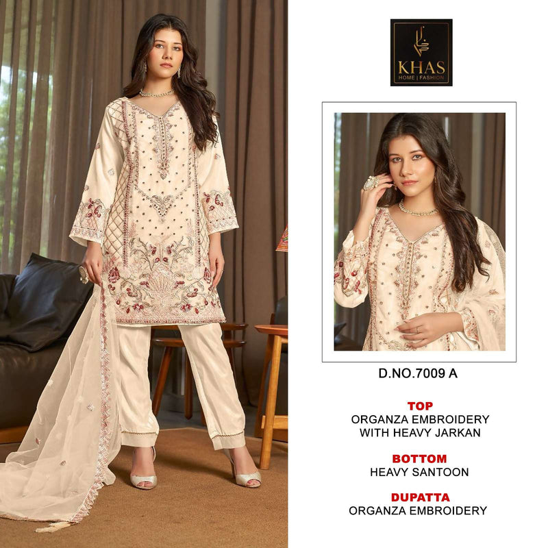 Khas Fashion D No 7009 Organza With Heavy Embroidery Fancy Designer Salwar Kameez