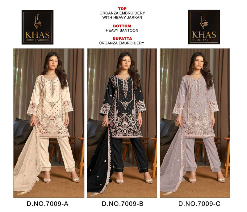 Khas Fashion D No 7009 Organza With Heavy Embroidery Fancy Designer Salwar Kameez