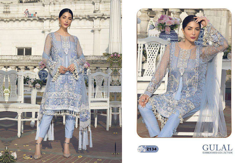 Shree Fab Gulal Embrodered Collection Net Fancy Work Salwar Suits