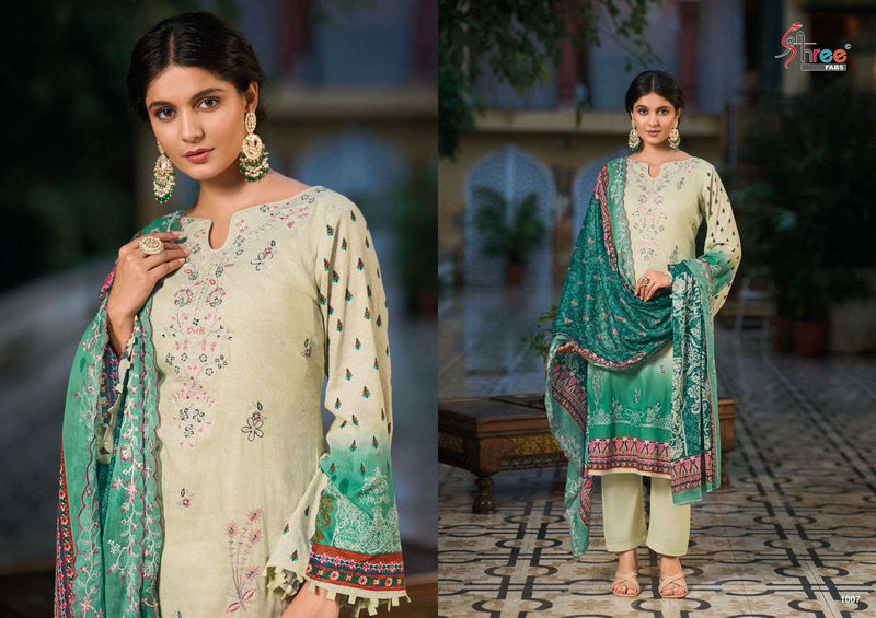Shree Fab Bin Saeed Lawn Collection Vol 14 Cotton Print Self Embrodery Designer Suit