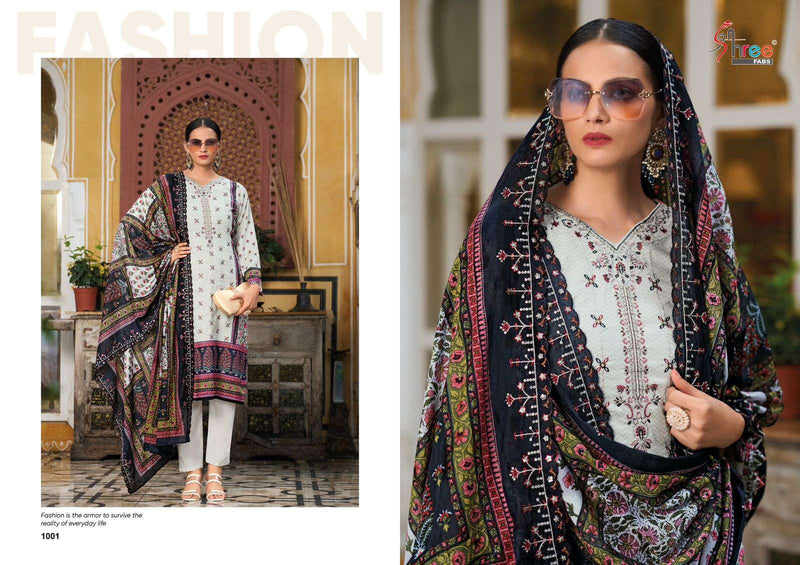 Shree Fab Bin Saeed Lawn Collection Vol 14 Cotton Print Self Embrodery Designer Suit