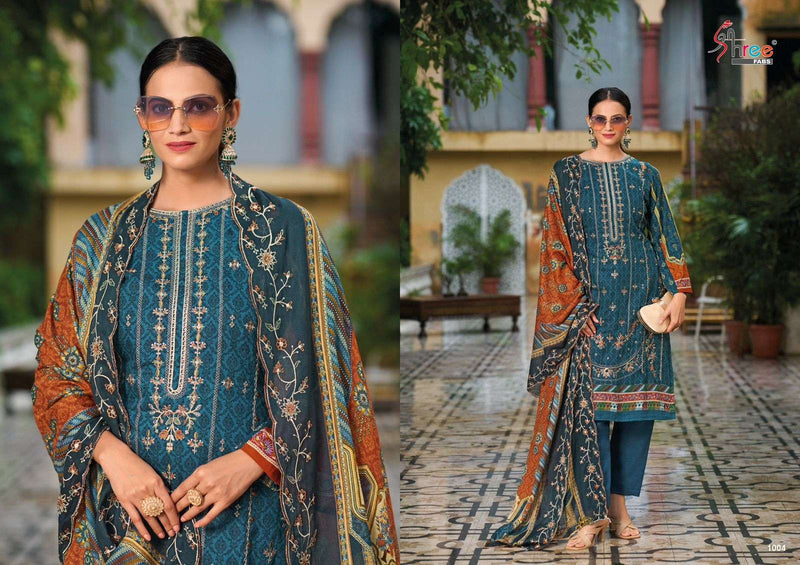 Shree Fab Bin Saeed Lawn Collection Vol 14 Cotton Print Self Embrodery Designer Suit