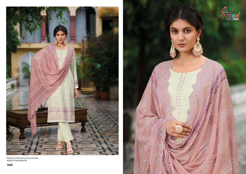 Shree Fab Bin Saeed Lawn Collection Vol 14 Cotton Print Self Embrodery Designer Suit