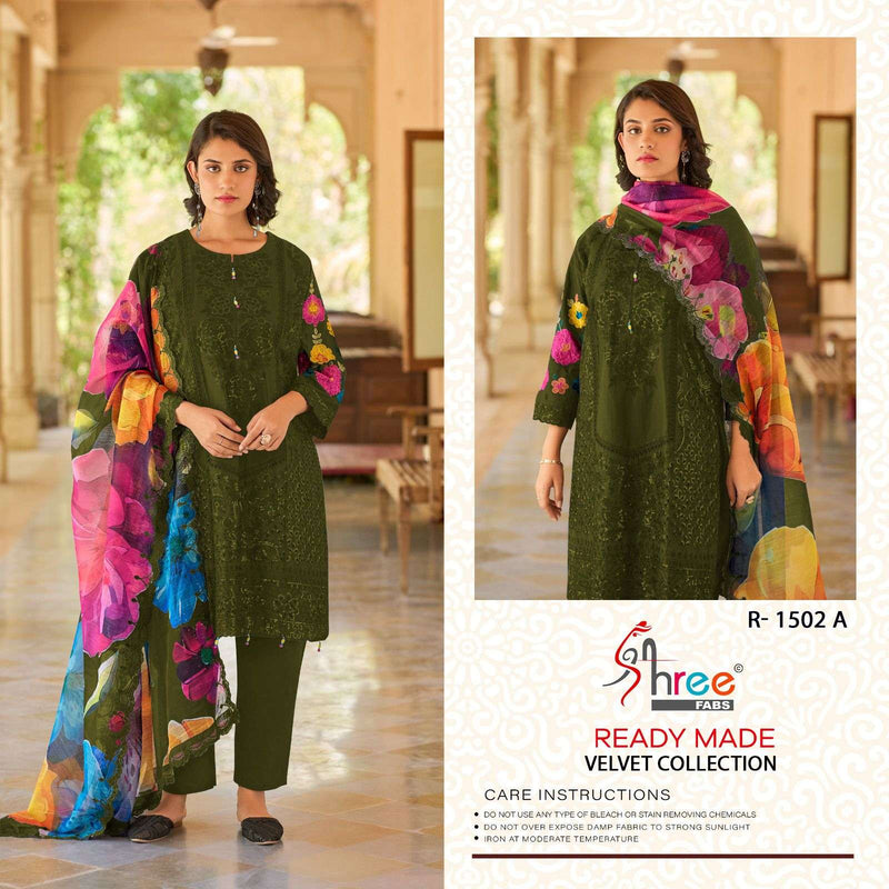 Shree Fab R 1502 Velvet Designer Party Wear Suit
