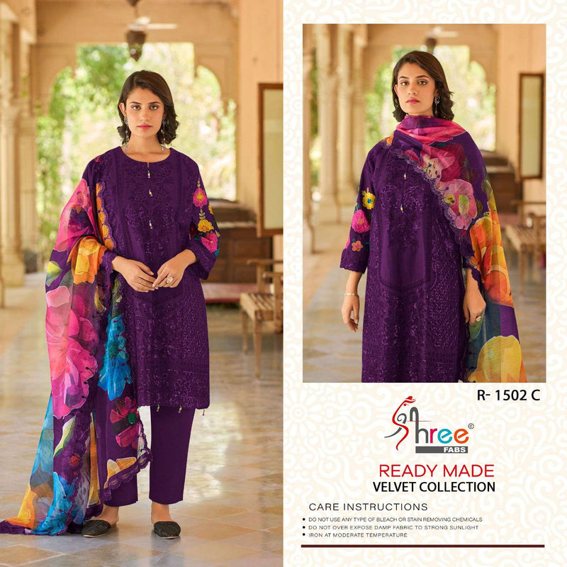 Shree Fab R 1502 Velvet Designer Party Wear Suit