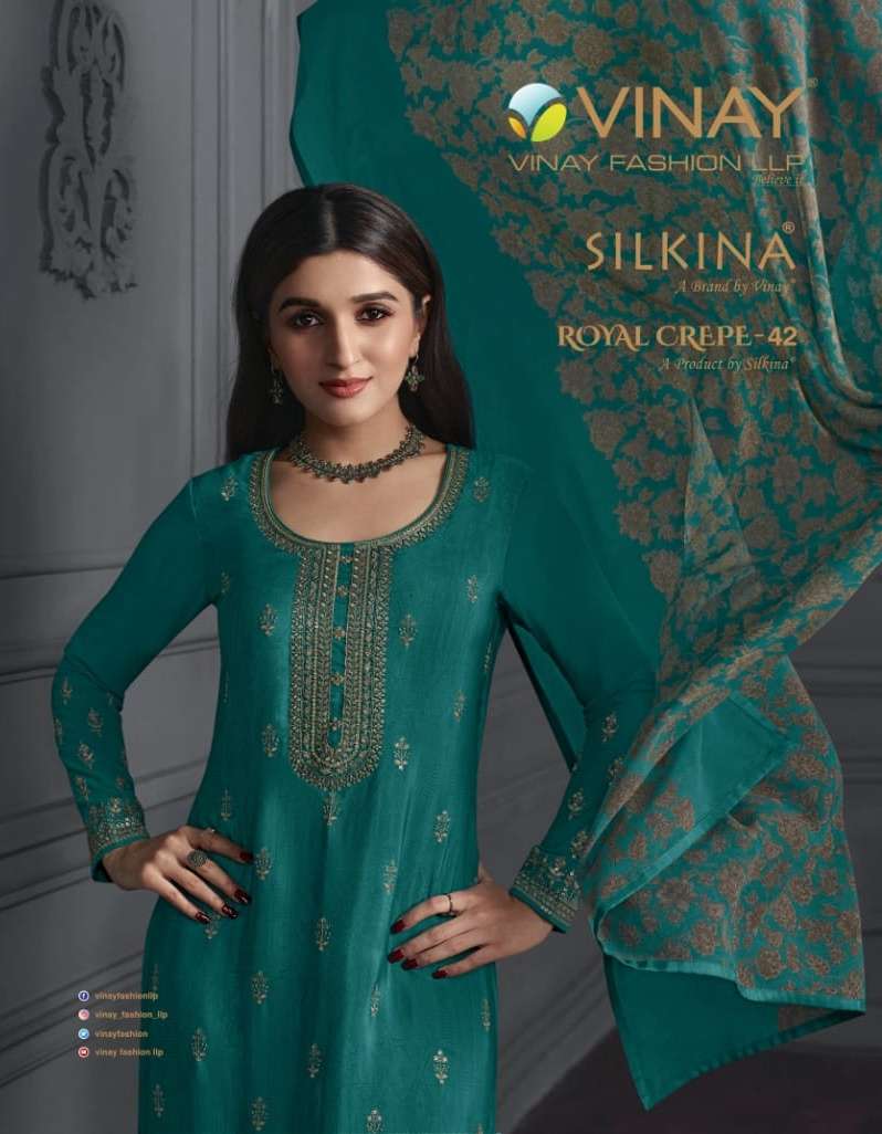 Silkina Royal Crepe Vol 42 By Vinay Fashion Designer Salwar Kameez
