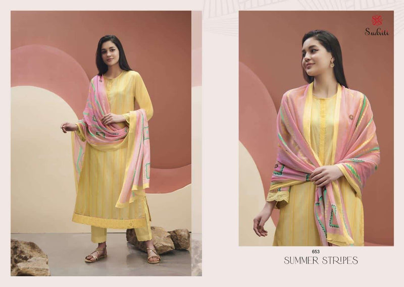 Summer Stripes By Sudriti Amazing Fancy Work Salwar Kameez