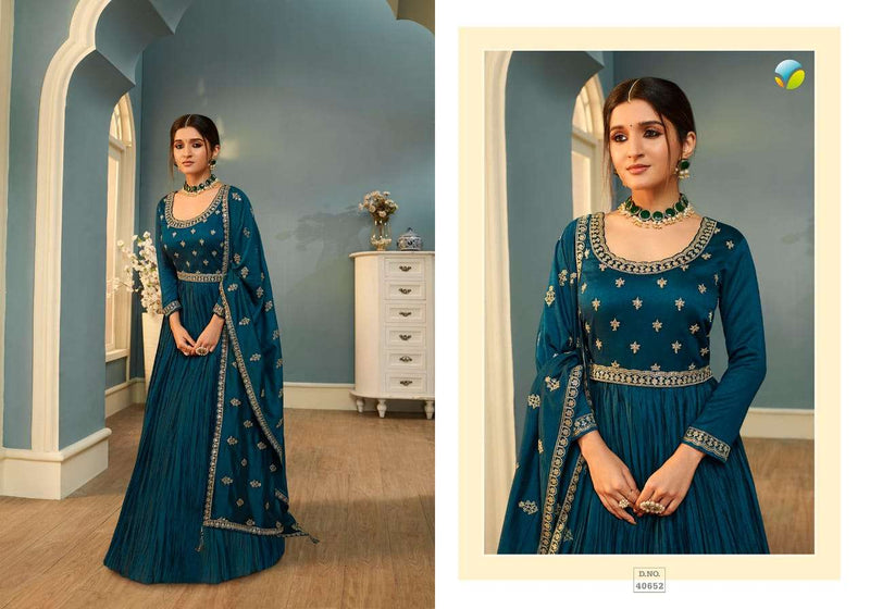 Tamanna By Vinay Tumbaa Silk Georgette Wedding Long Gown With Dupatta Collection