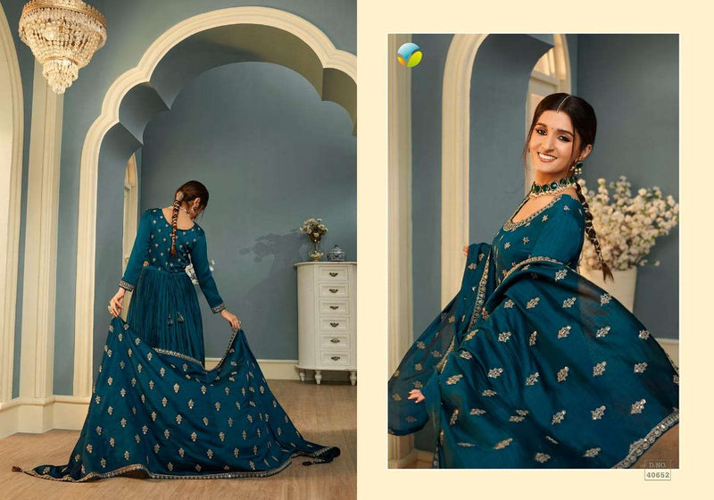 Tamanna By Vinay Tumbaa Silk Georgette Wedding Long Gown With Dupatta Collection