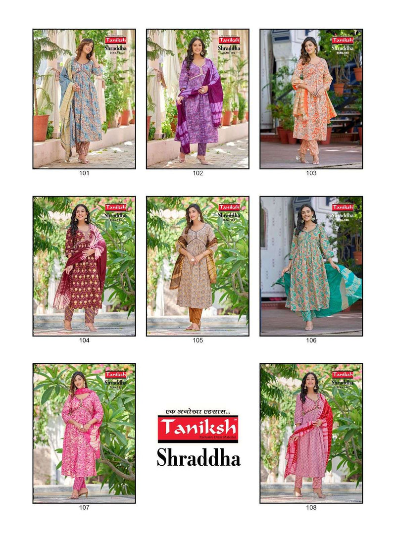 Taniksh Present Shraddha Fancy 3pcs Set Amazing Alia Cut Kurti With Pant And Dupatta