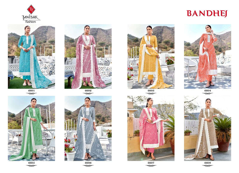 Tanishk Fashion Bandhej Cotton Bandhani Printed Party Wear Salwar Suits