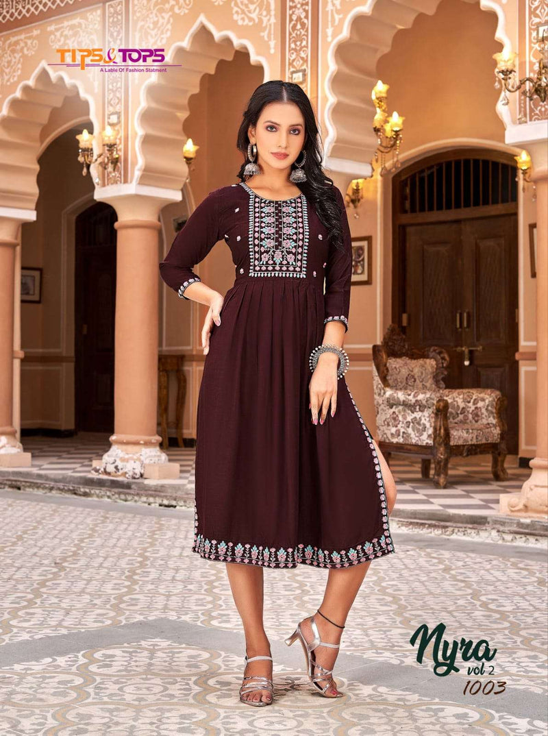 Tips & Tops Nyra Vol 2 Readymade Fancy Rayon Nayra Style Kurtis