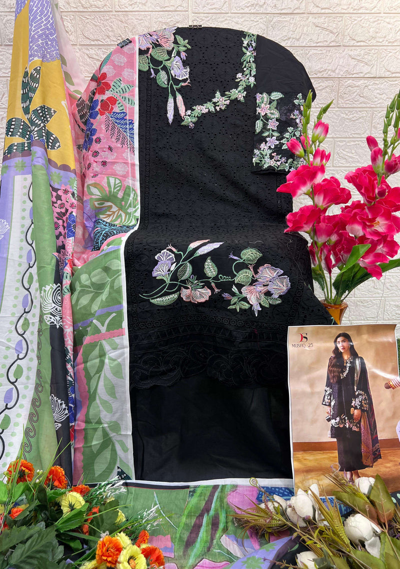 Deepsy Suits Mushq 25 Pure Cotton Embroidered Work Pakistani Suits