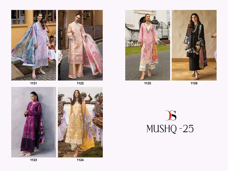 Deepsy Suits Mushq 25 Pure Cotton Embroidered Work Pakistani Suits