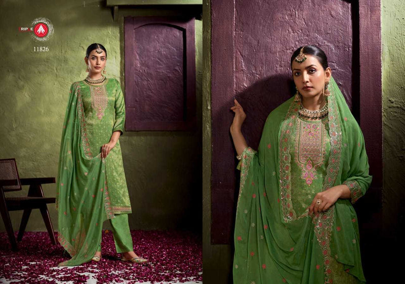 Triple A Viha Triple A Simar Tisue Minakari With Heavy Work Unstitched Salwar Suit