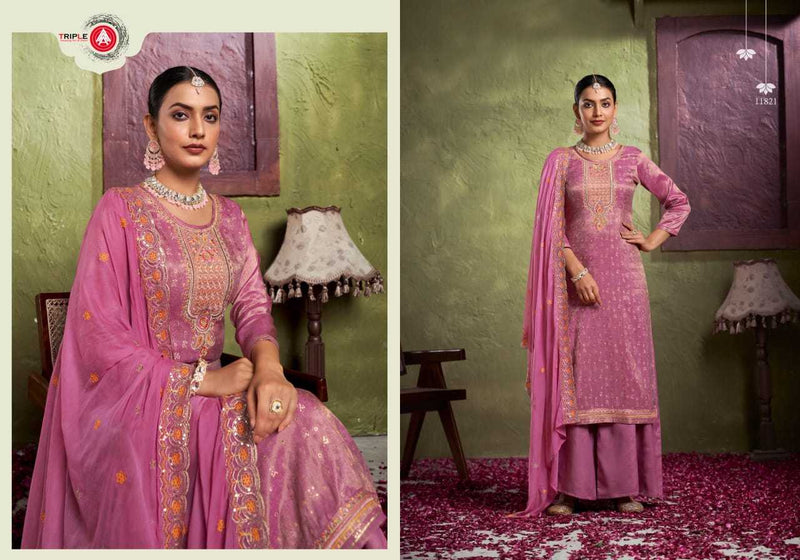 Triple A Viha Triple A Simar Tisue Minakari With Heavy Work Unstitched Salwar Suit
