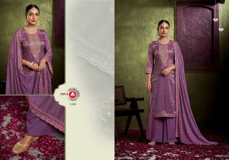 Triple A Viha Triple A Simar Tisue Minakari With Heavy Work Unstitched Salwar Suit