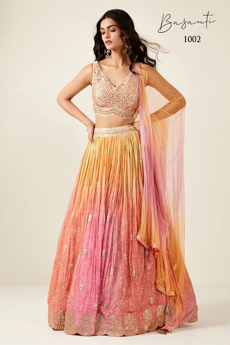 Virasat Basanti Dolla Silk Exclusive Designer Wedding Wear Lehnga Choli Collection