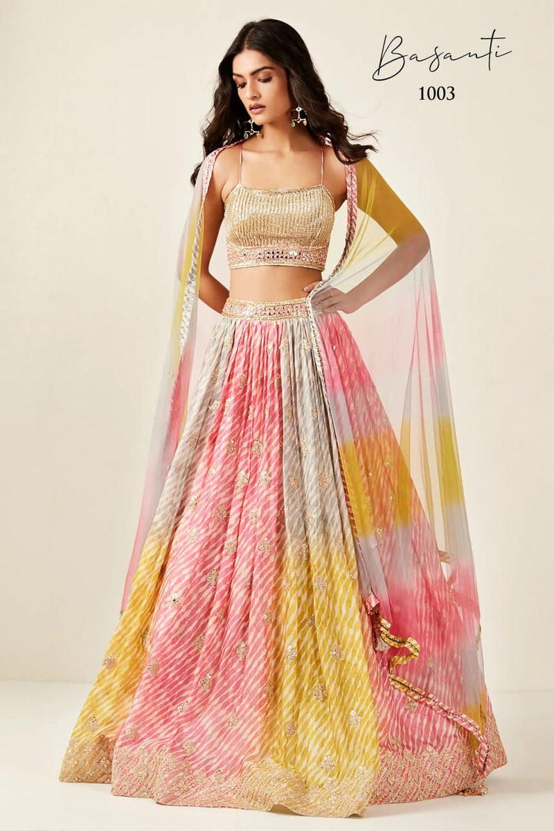 Virasat Basanti Dolla Silk Exclusive Designer Wedding Wear Lehnga Choli Collection