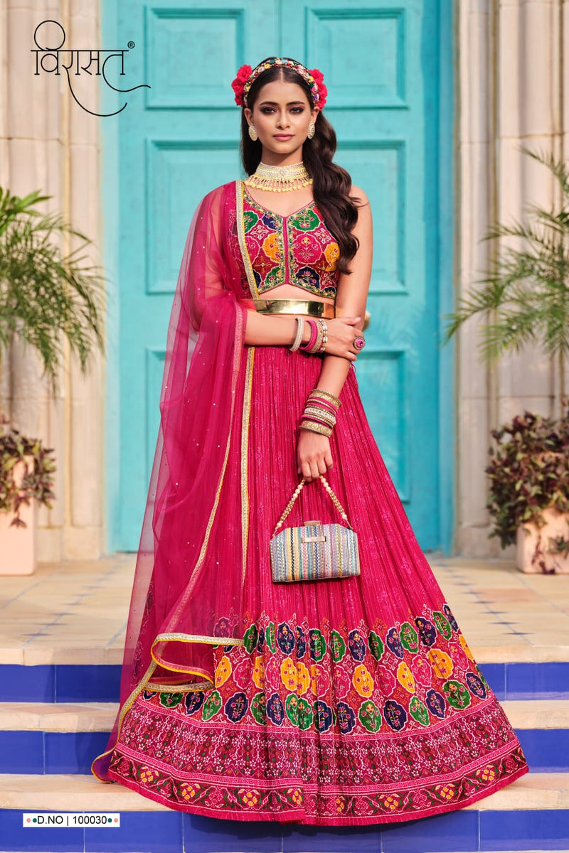 Virasat Saanvi Chinnon Fancy Printed Work Exclusive Lehnga Choli Collection