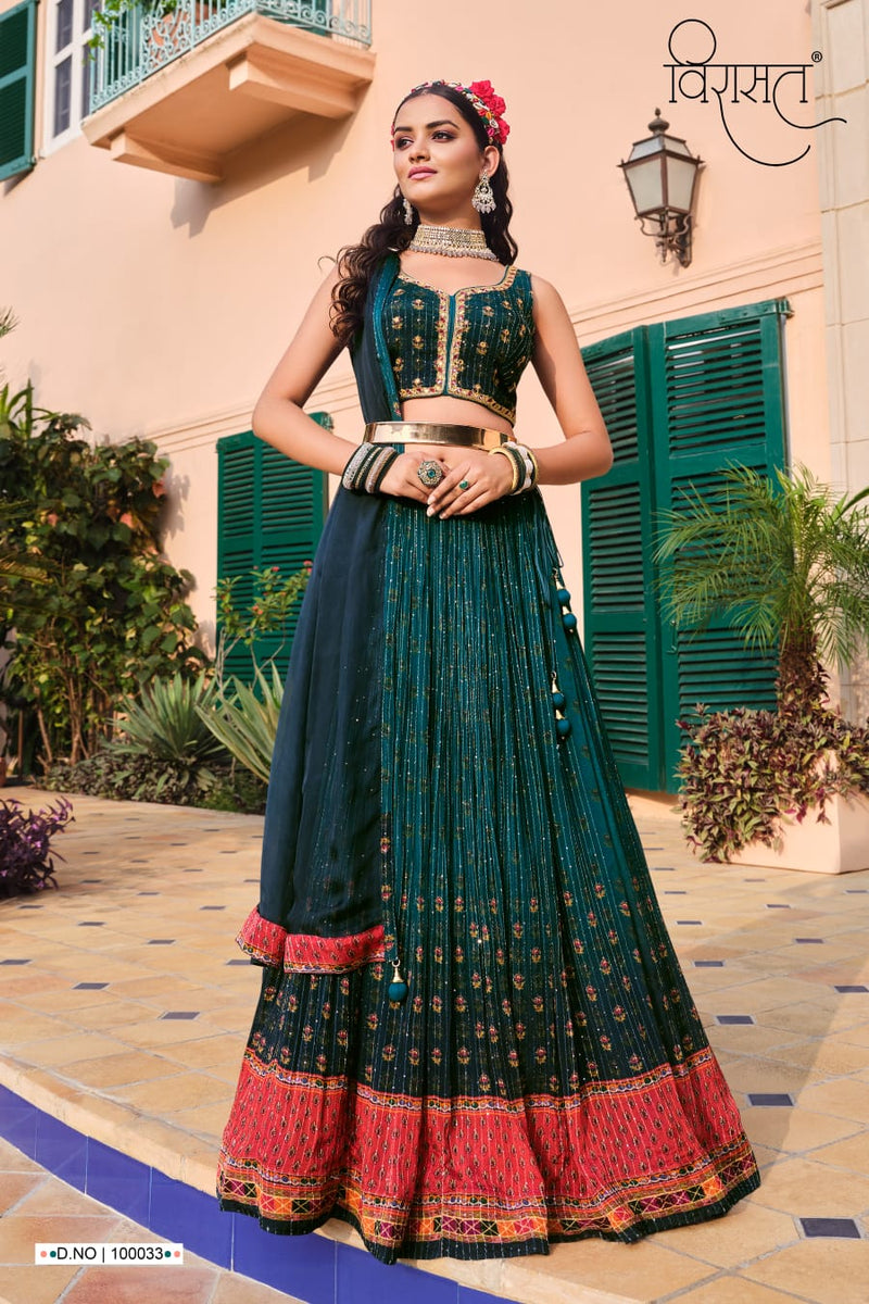 Virasat Saanvi Chinnon Fancy Printed Work Exclusive Lehnga Choli Collection