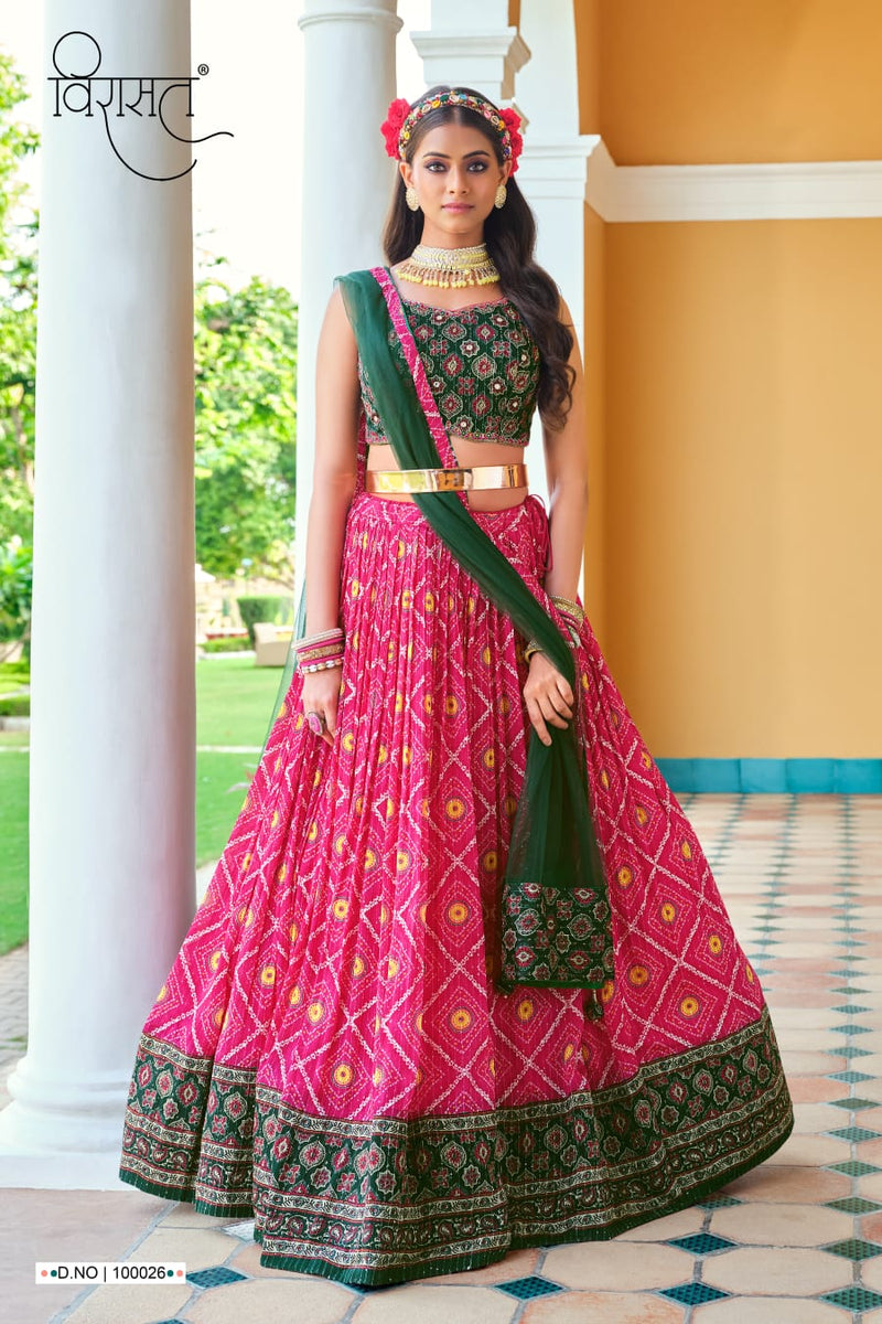 Virasat Saanvi Chinnon Fancy Printed Work Exclusive Lehnga Choli Collection