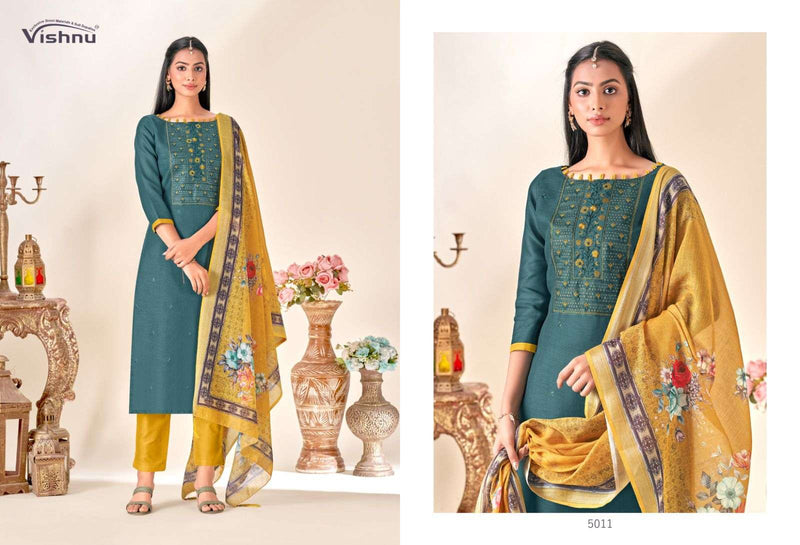 Vishnu Impex Kareena Linen Slub Casual Wear Printed Salwar suits
