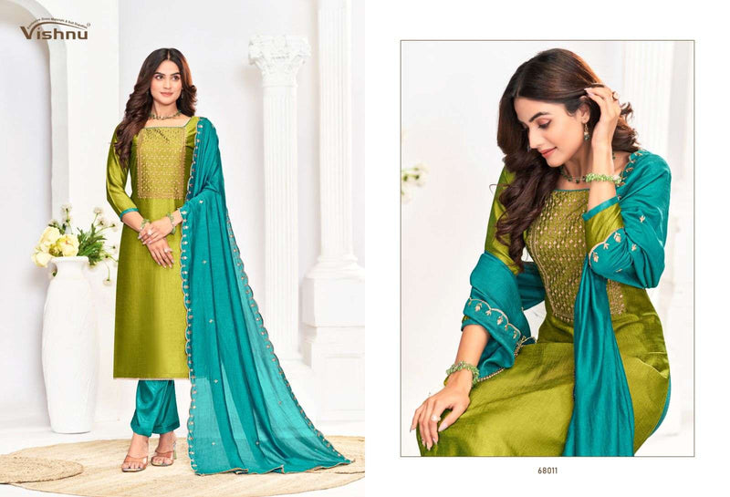 Vishnu Impex Rose Gold Vol 5 Vichitra Silk Fancy Designer Salwar Kameez