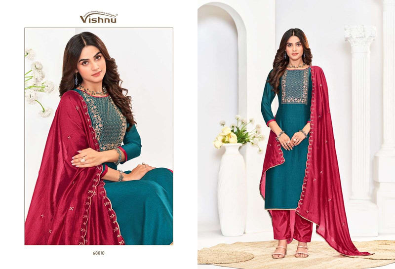 Vishnu Impex Rose Gold Vol 5 Vichitra Silk Fancy Designer Salwar Kameez