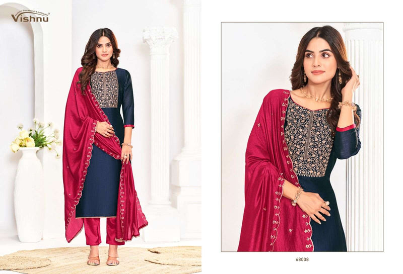 Vishnu Impex Rose Gold Vol 5 Vichitra Silk Fancy Designer Salwar Kameez