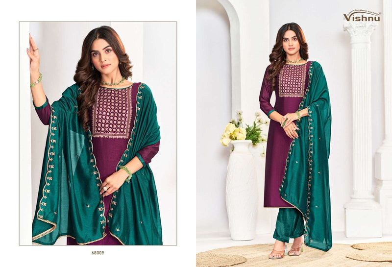 Vishnu Impex Rose Gold Vol 5 Vichitra Silk Fancy Designer Salwar Kameez