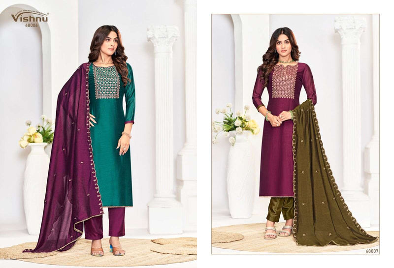 Vishnu Impex Rose Gold Vol 5 Vichitra Silk Fancy Designer Salwar Kameez