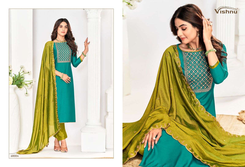 Vishnu Impex Rose Gold Vol 5 Vichitra Silk Fancy Designer Salwar Kameez