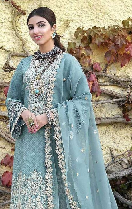 Zaha D NO 10021 Georgette With Heavy Embroidery Pakistani Suit Collection