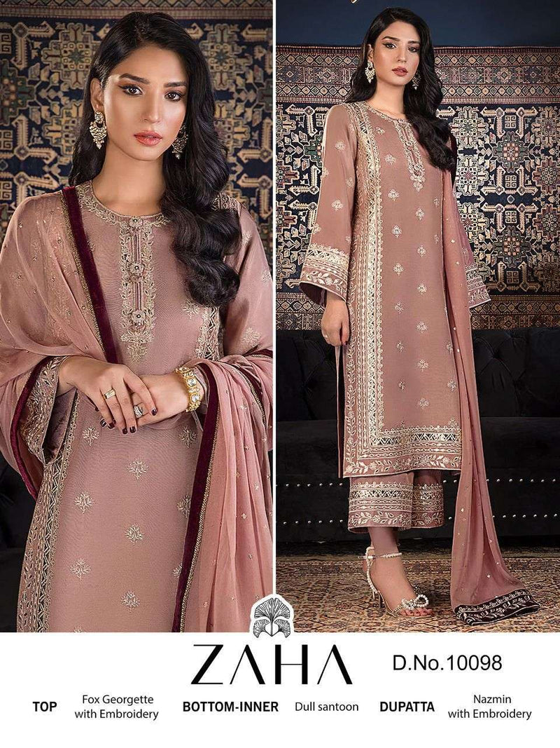 Zaha 10098 Beautiful Designer Signle Pakistani Salwar Kameez