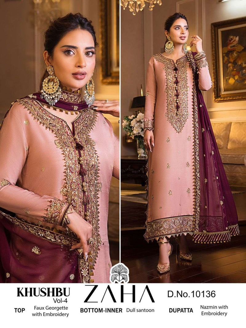 Zaha 10136 Single Designer Pakistani Suit